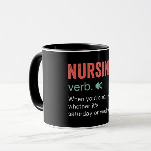 Funny Nursing Definition Tasse (Vorderseite Links)