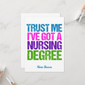 Funny Nursing School Abschluss Personalisiert Nurs Karte (Vorderseite/Rückseite Beispiel)
