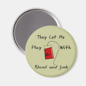 Funny Nursing Student Geschenke "Blut und Junk" Magnet (Vorderseite/Rückseite)
