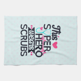 Funny Nursing Superhero Sprichwort Typografie Geschirrtuch