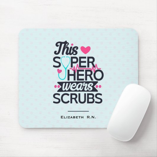 Funny Nursing Superhero Sprichwort Typografie Mousepad (Mit Mouse)