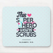 Funny Nursing Superhero Sprichwort Typografie Mousepad (Vorne)