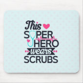 Funny Nursing Superhero Sprichwort Typografie Mousepad (Vorne)