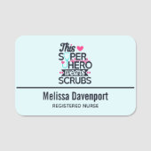 Funny Nursing Superhero Sprichwort Typografie Namensschild (Vorderseite)