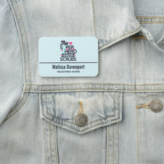 Funny Nursing Superhero Sprichwort Typografie Namensschild (Beispiel)