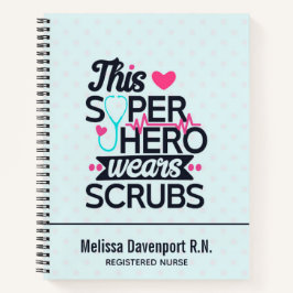 Funny Nursing Superhero Sprichwort Typografie Notizblock