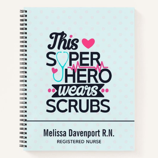 Funny Nursing Superhero Sprichwort Typografie Notizblock (Vorderseite)