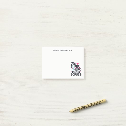Funny Nursing Superhero Sprichwort Typografie Post-it Klebezettel (Auf Schreibtisch)