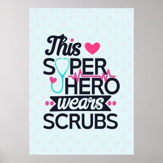 Funny Nursing Superhero Sprichwort Typografie Poster (Vorne)