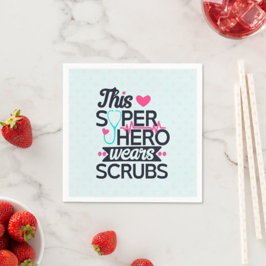 Funny Nursing Superhero Sprichwort Typografie Serviette (Beispiel)