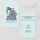 Funny Nursing Superhero Sprichwort Typografie Visitenkarte (Vorne/Hinten)