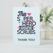 Funny Nursing Superhero Sprichwort Vielen Dank Einladung (Stehend Vorderseite)