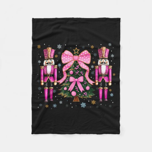 Funny Nutcracker Christmas Tree Christmas Xmas Wom Fleecedecke (Vorderseite)