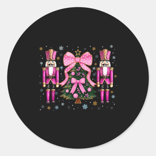 Funny Nutcracker Christmas Tree Christmas Xmas Wom Runder Aufkleber (Vorderseite)