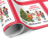 Funny Nutcracker Familie von fünf roten Weihnachte Geschenkpapier (Rolleneckpunkt)