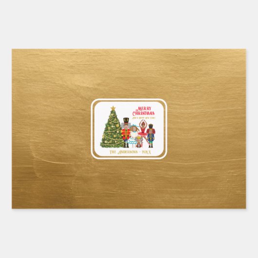 Funny Nutcracker Family Geschenkpapier Set (Vorderseite)