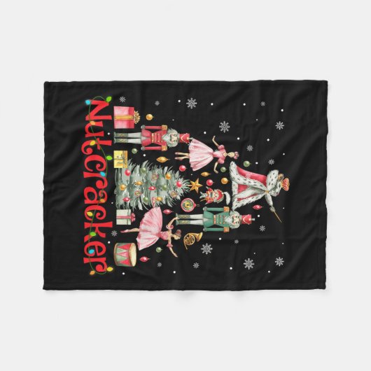 Funny Nutcracker Squad Weihnachtsbaum 2024 Men Wom Fleecedecke (Vorderseite (Horizontal))