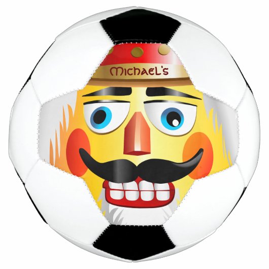 Funny Nutcracker Toy Soldier mit gepunktetem Schnu Fußball (Vorderseite)