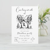 Funny Nutcracker Weihnachts-Party Einladung (Stehend Vorderseite)