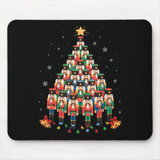 Funny Nutcracker Weihnachtsbaum Xmas Männer Frauen Mousepad (Vorne)