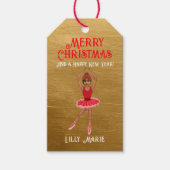Funny Nutcracker's Ballerina Frohe Weihnachten Geschenkanhänger (Vorderseite)