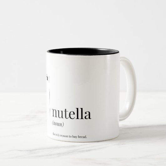 Funny Nutella Definition Zweifarbige Tasse (VorderseiteRechts)