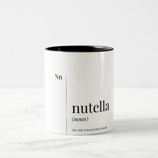 Funny Nutella Definition Zweifarbige Tasse (Mittel)