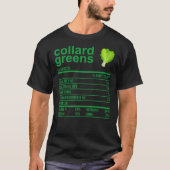 Funny Nutrition Fact Food Shirt, Collard Grüntöne T-Shirt (Vorderseite)