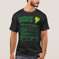 Funny Nutrition Fact Food Shirt, Collard Grüntöne
