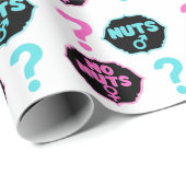 Funny Nuts or No Nuts Pink & Blue Gender Reveal Geschenkpapier (Rolleneckpunkt)