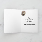 Funny, Nutty Cousin Birthday Squirrel Card Karte (Innenseite)