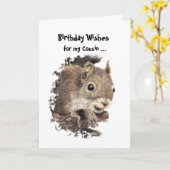 Funny, Nutty Cousin Birthday Squirrel Card Karte (Gelbe Blume)
