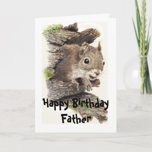Funny, Nutty Father Birthday Squirrel Card Karte (Vorderseite)