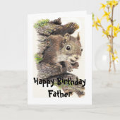 Funny, Nutty Father Birthday Squirrel Card Karte (Gelbe Blume)
