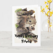 Funny, Nutty Friend Birthday Squirrel Card Karte (Gelbe Blume)