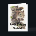 Funny, Nutty Husband Birthday Squirrel Card Karte<br><div class="desc">Auf den nusssten in der Familie. Eine tolle Karte für den besonderen Mann oder einen,  der Eichhörnchen,  Tiere,  Wildtiere oder Natur mag.</div>