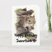 Funny, Nutty Sweetheart Birthday Squirrel Card Karte (Vorderseite)