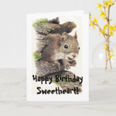 Funny, Nutty Sweetheart Birthday Squirrel Card Karte (Gelbe Blume)