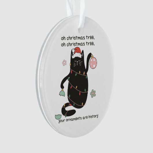 Funny O Christmas Tree Cat Spaß Ornament (Vorderseite)