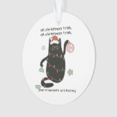 Funny O Christmas Tree Cat Spaß Ornament (Vorderseite)
