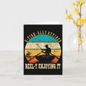 Funny O-Fisch-voll gezüchtet Reel-y Genießen Sie e Karte (Gelbe Blume)