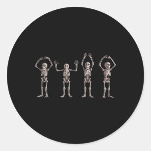 Funny O-h-i-o Staat Skeleton Lover Ohio Halloween Runder Aufkleber