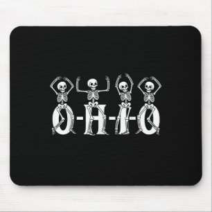Funny O-h-i-o Staat Skeleton Ohio Halloween Vintag Mousepad