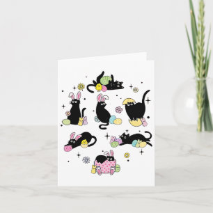Funny Oaster Black Cat Ostertag Katze Ei Karte