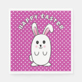 Funny Oaster Bunny Cartoon Lila Weißrosa Niedlich Serviette (Vorderseite)