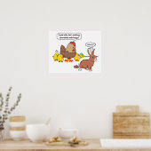 Funny Oaster Bunny Chocolate Eggs Poster (Küche)