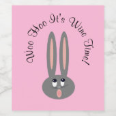 Funny Oaster Bunny Custom Pink Weine Labels Weinetikett (Einzelnes Label)