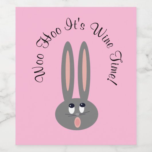 Funny Oaster Bunny Custom Pink Weine Labels Weinetikett (Einzelnes Label)