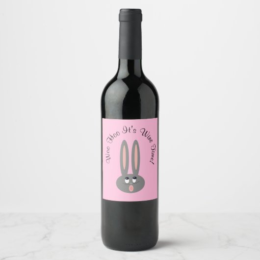 Funny Oaster Bunny Custom Pink Weine Labels Weinetikett (Vorderseite)