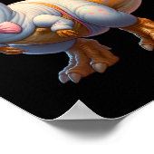 Funny Oaster Bunny Dinosaur T-rex Apparel Uni-adul Poster (Ecke)